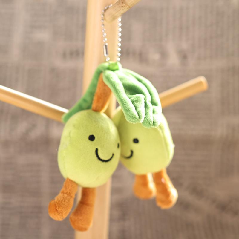 1Pcs Latest Olive Tomato Plush Pendant Cute And Charming Vegetable Adorable Triple Fruit Doll Toy Pouch Keychain Backpack Decoration