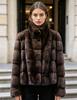 Winter new chinchilla imitation mink coat women's stand-up collar jacket young imitation mink fur