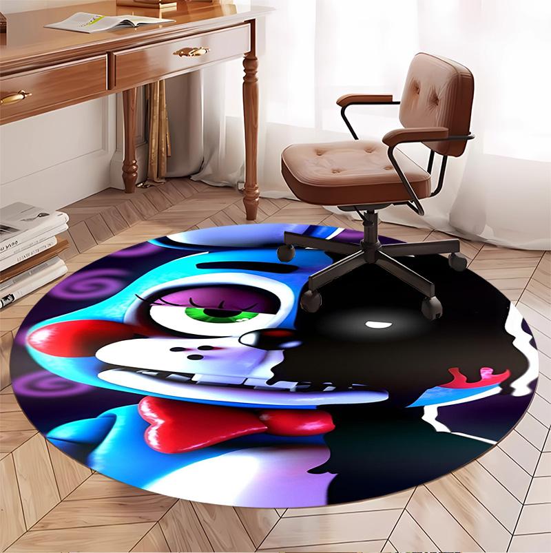 Five Nights at Freddy's Pattern Round Rug, Indoor/Outdoor Mat, for Picnic, Gameroom, Bedroom, Office, Living Room, Home Decor Carpet, Birthday Gift
