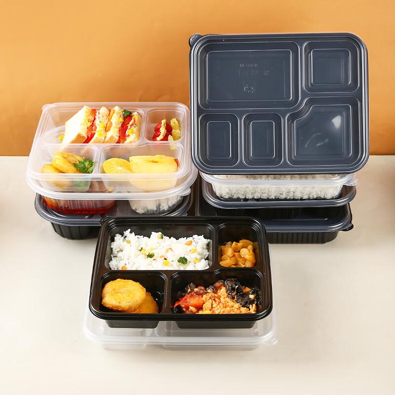 Disposable 5-Compartment Meal Prep Containers