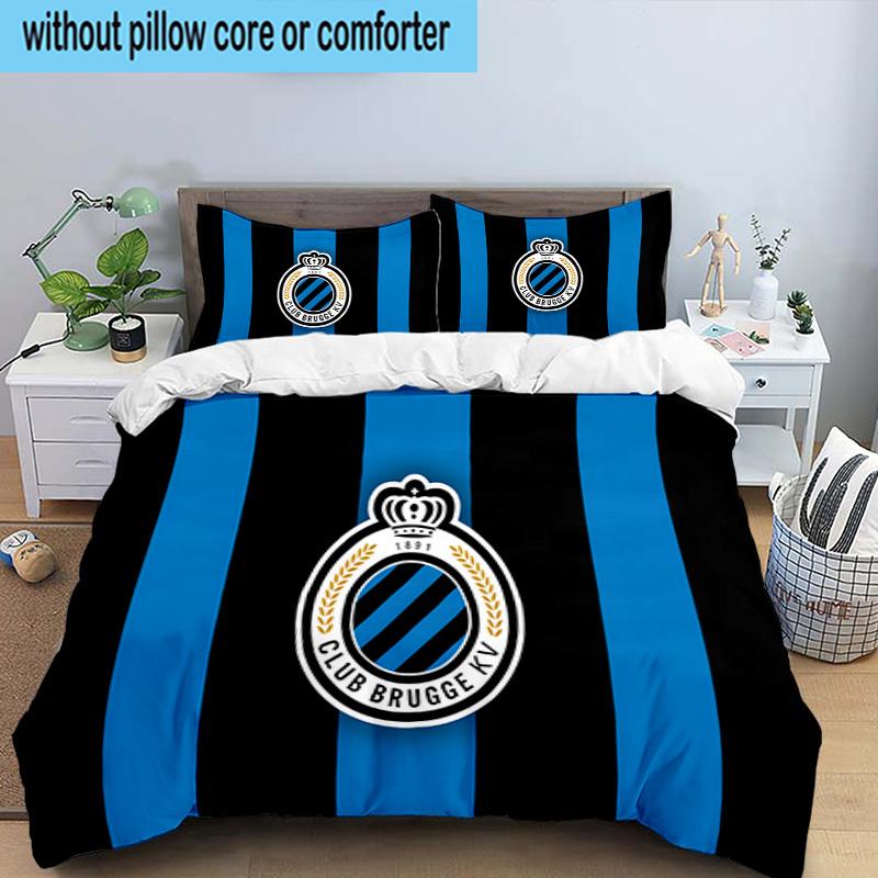 Club Brugge Fc Crest 3PCS Bedding set,Ideal for1pc Duvet Cover And 2pcs Pillowcases Perfect for Christmas gift,Ideal for Bedroom, Dormitory
