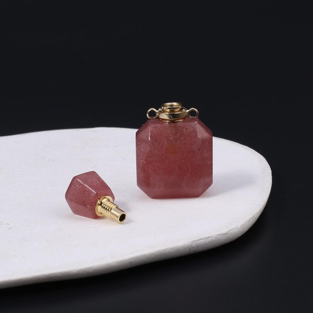 1Pc Boho Reiki Healing Crystal Pendant, Balancing Energy Natural Stone Perfume Bottle Charms for DIY Necklace Hanging Decorative Jewelry Accessories