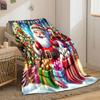 Santa Claus and Christmas Cheer print blanket soft and cozy perfect for the living room bed sofa or a nap,gift