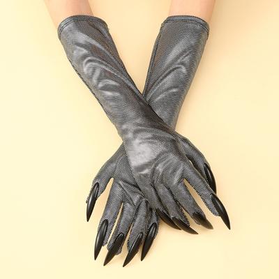 1 Çift Cadılar Bayramı Hayalet Pençe Eldiven Kedi Pençesi Uzun Tırnaklar Tam Parmaklar Dehşet Verici Tek Beden Unisex Cosplay Sahne Performans Eldivenleri