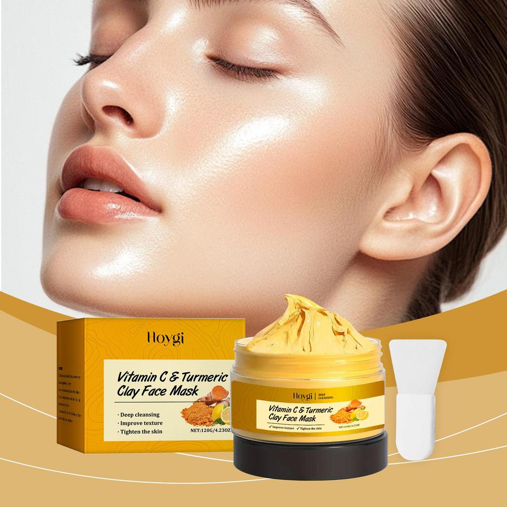 Hoygi Exfoliating Facial Mask Turmeric Exfoliating Facial Mask Improve Pore Deep Cleaning Facial Mask Apply