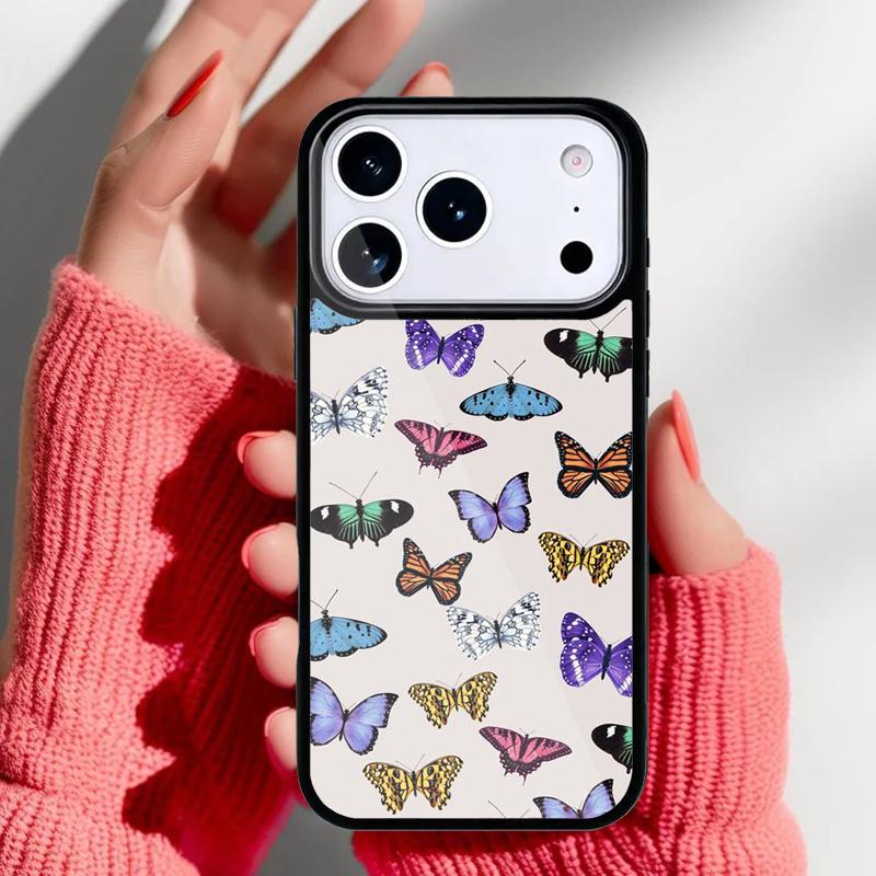Cute Butterfly Phone Case for iPhone 17 16 15 14 13 Pro Max Back Cover for 12 11 Pro Coque