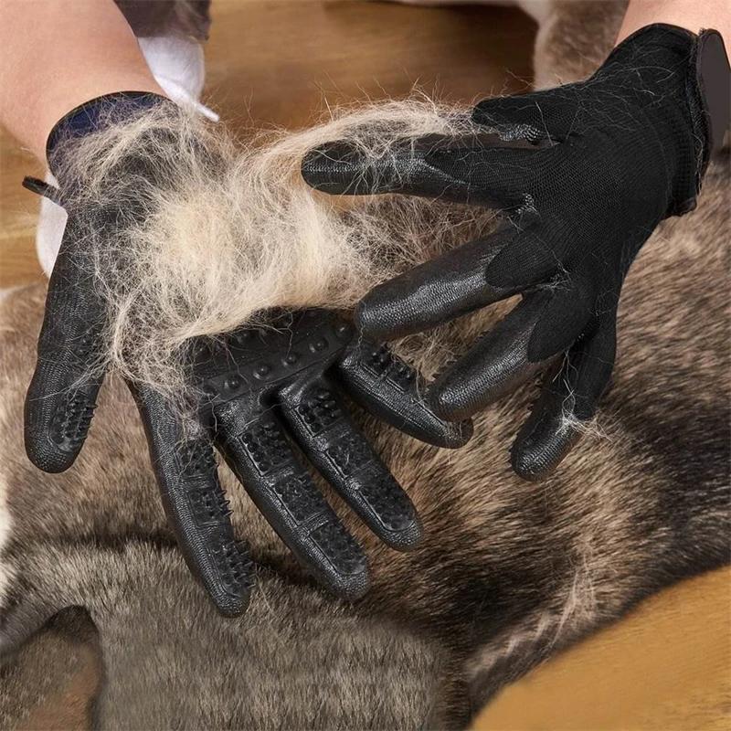 Tierpflegehandschuhe Fellwechsel Baden Haarentfernungshandschuhe Tierduschhandschuhe Katze Hund Haarentfernungsbürste Gummi-Entfernerbürste