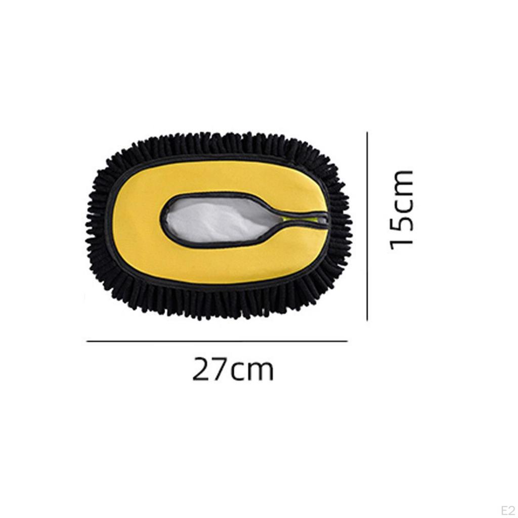 Microfiber Mop Head Cover for Car Long Handle Wash Accessory Easily Install Washing Car, Truck,