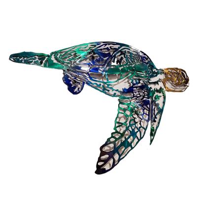 Metal Art Sailfish Sea Turtle Jellyfish Interior Decoration Crafts Wall Hanging Mount Decoration