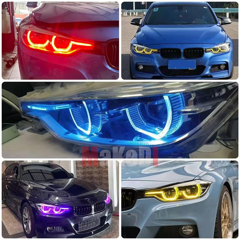 Amber Angel Eyes DRL LED Boards For BMW 3 Series F30 F31 320 328 330 340 LCI Headlight Daytime Running Light Modules 63117419615