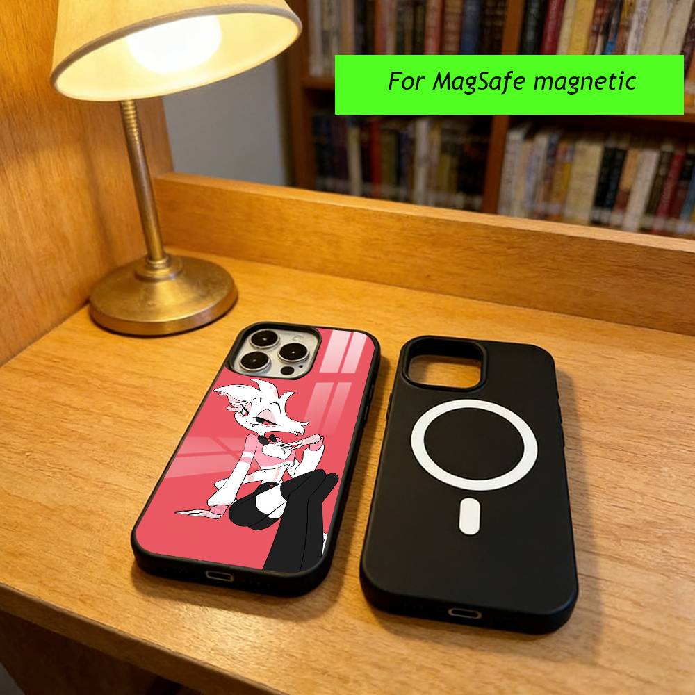 H-Hazbin Hotel A-Angel Dust Phone Case For iPhone17,16,15,14,13,12,11 Plus,Pro Magnetic For Magsafe Wireless Charging iPhone14PRO
