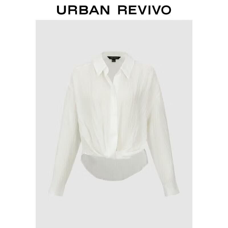 UR Women s Textured Lapel Twist Front Blouse M