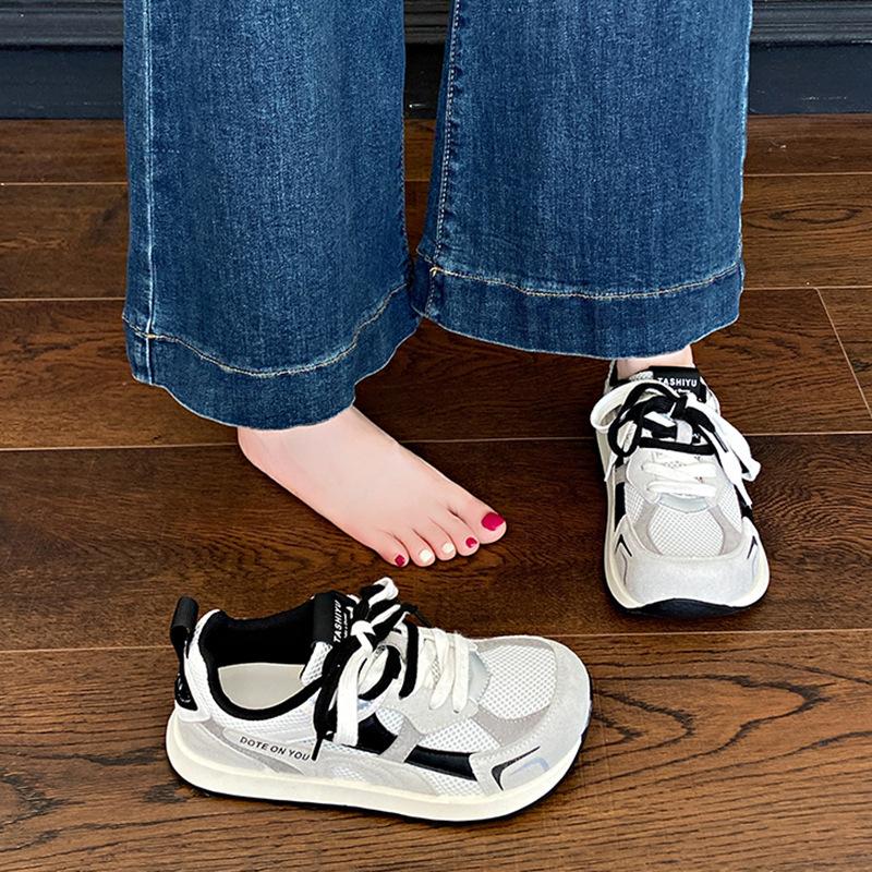 

Женские кроссовки на толстой подошве из дышащей сетки, летние тонкие тренировочные кроссовки с сеткой 2025 года. Новая спортивная и повседневная обувь Gandbai 40