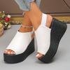 Fashion Women Platform Wedge Sandals Summer Plus Size Thick Bottom Shoes Women Platform Peeping Toe Casual Sandals Sandalias De Mujer