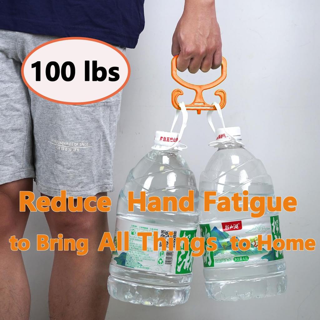 Grocery Bag Carrier with Plastic Storage Box, 2 Pack Grocery Bag Holder for Plastic Bags, Holds 100lbs, Heavy Duty Carry Handle, Comfortable Grip to