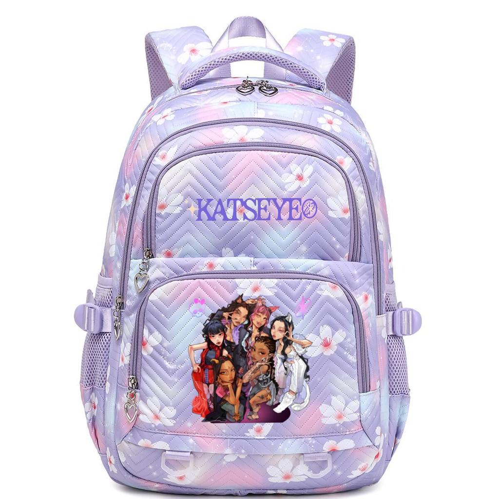 Mochila con Estampado de Ojo de Gato, Bolso Escolar Dulce y Fresco de Gran Capacidad para Estudiantes de Secundaria