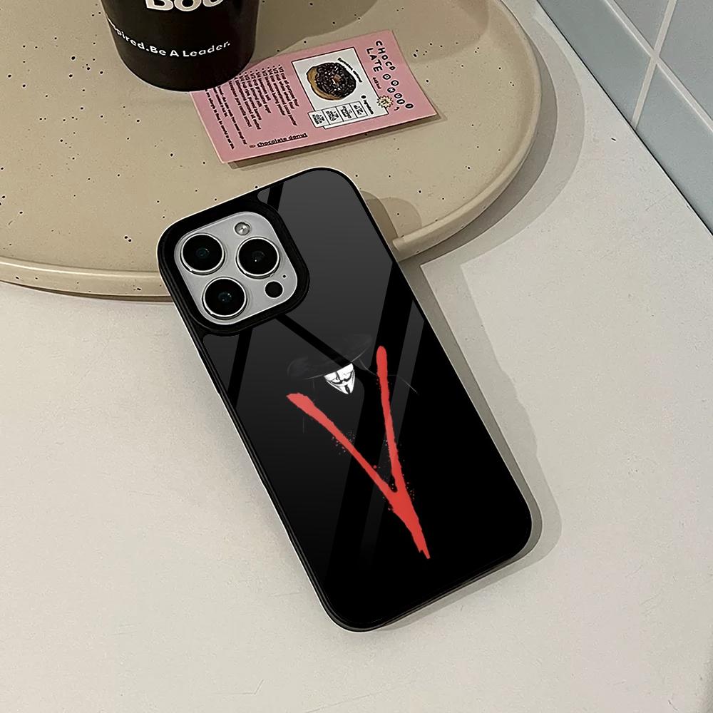 V For Vendetta Phone Case for Iphone 17 16 15 14 Air 13 12 11 Pro Max Mini Plus Fundas Shell PC+TPU Cover