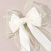 Girls Chiffon Bow Hair Clip Elegant Long Tail Ribbon Hairpins For Children Wedding Prom Daily French Headwear Hair Accessories