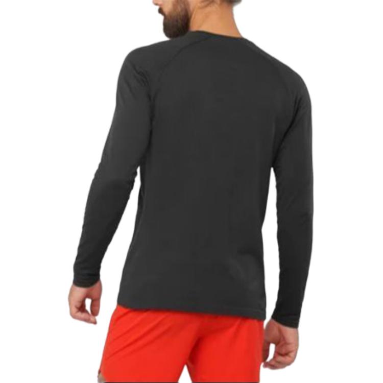 SALOMON Sense Aero Seamless Skiing Pullover Long Sleeve T-Shirt Men Tops Black LC1878100