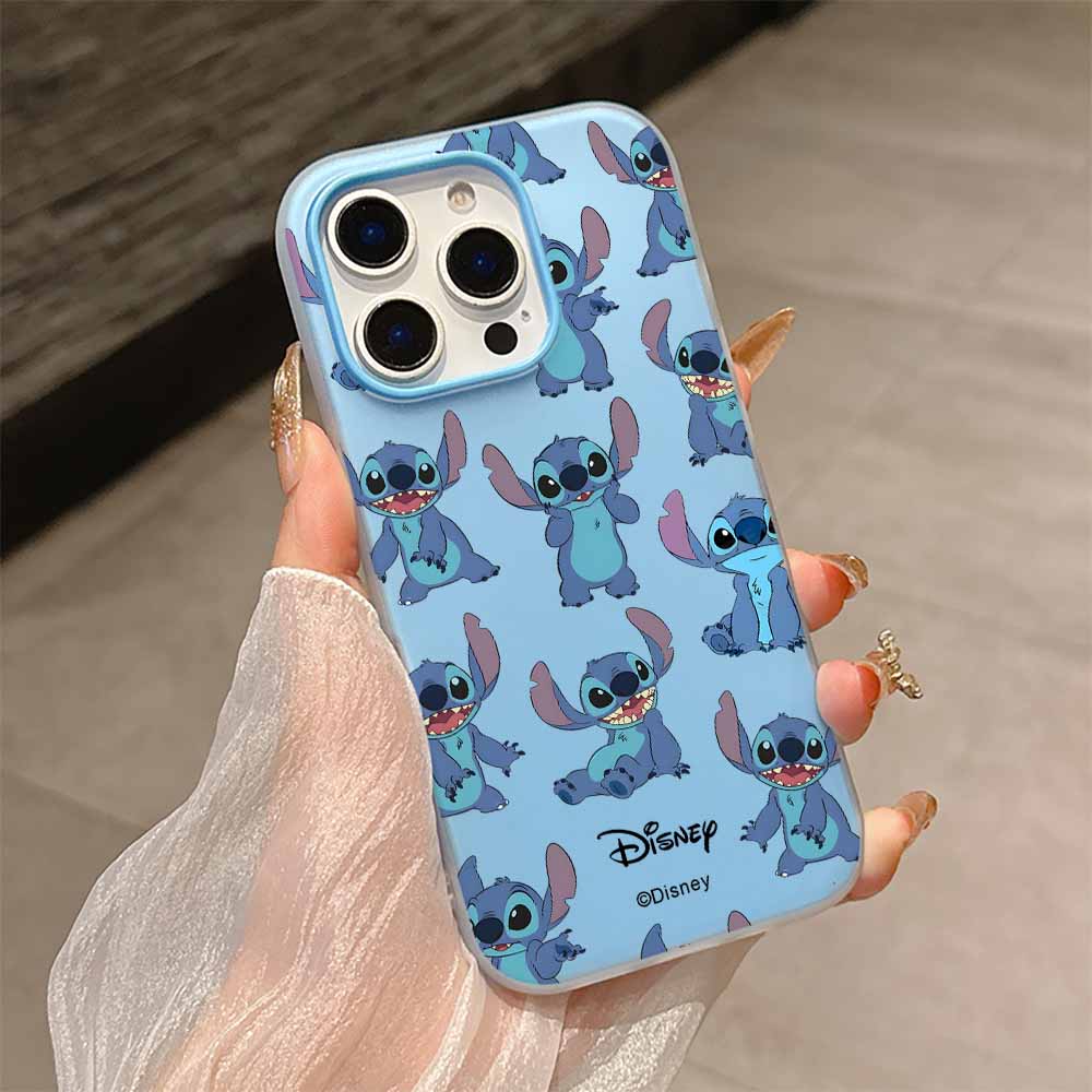 Urocze Kreskówkowe Etui Stitch Modne Etui Na Telefon Dla iPhone 17 AIR 16 15 14 13 12 11 Pro Max Plus Matowe Etui z Wrażeniem Skóry