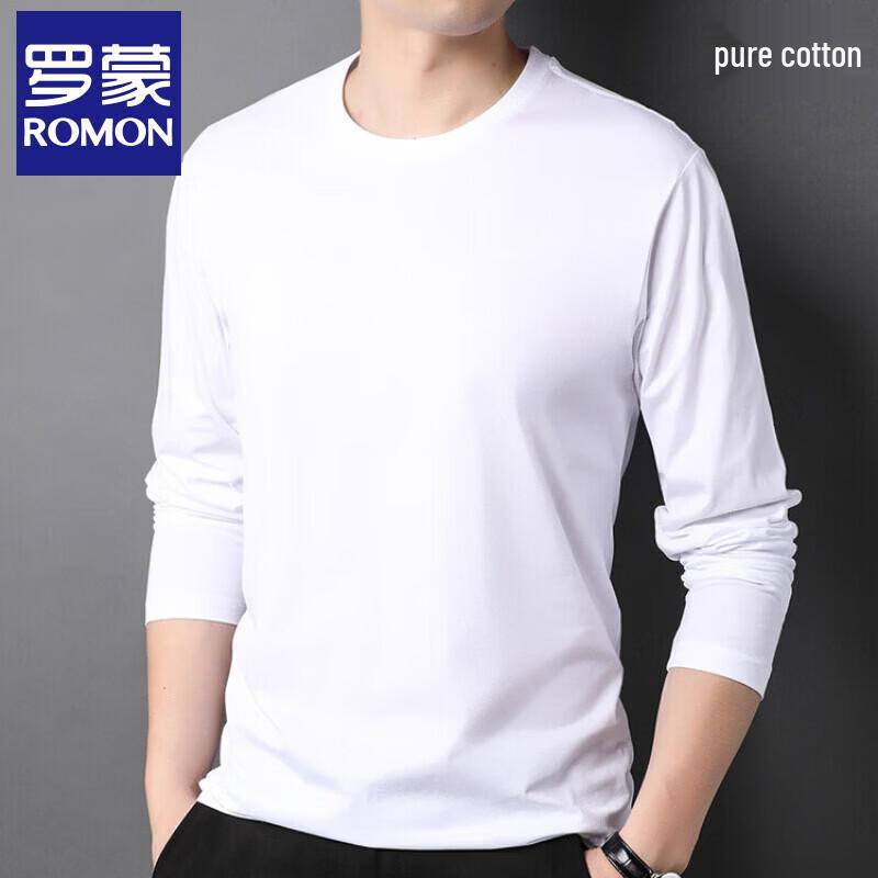 Romon Men's Xinjiang Pure Cotton Long-Sleeve T-Shirt