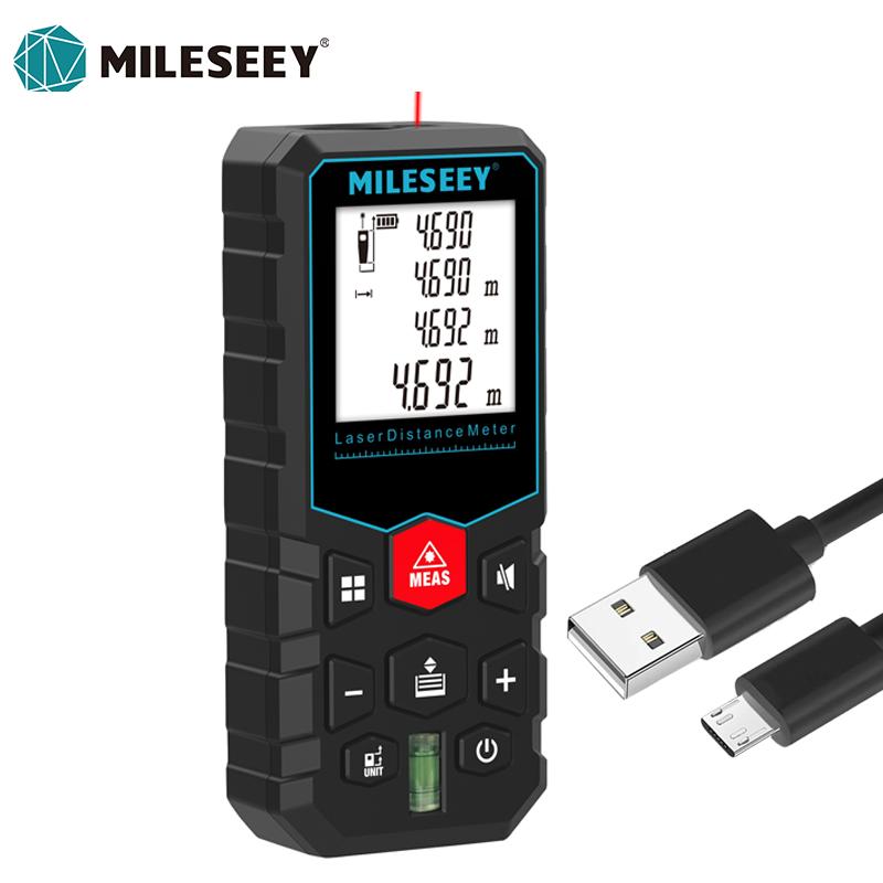 MILESEEY X5 Rechargeable Rangefinder 40M 60M 80M 100M 120M Laser Tape Measure,Trena Laser for Construction,DIY