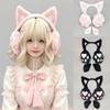 Sweet Cat Paw Fleece Headband With Ear Warmers Women Winter Cute Cartoon Protection