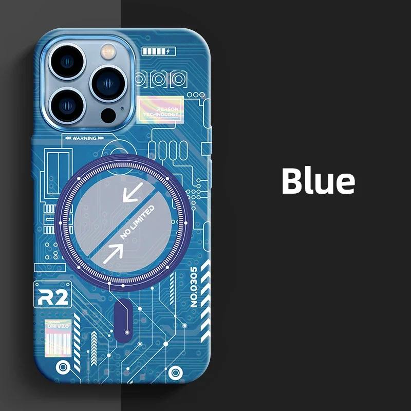 

Роскошный магнитный светящийся чехол для телефона iPhone 15 14 13 12 Pro Max флуоресцентный чехол для беспроводной зарядки телефона iPhone 15 Pro max