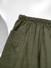 Loose Elastic Waist Nine-Tenths Women's Pants In Army Green Turkish Long-Staple Cotton Denim
