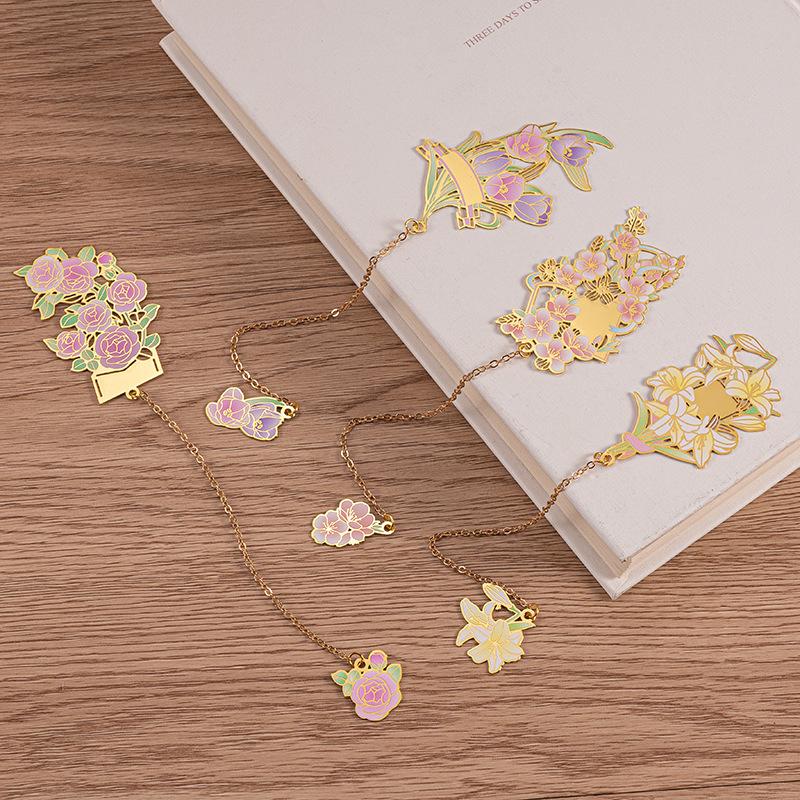 Chinese Flower Bookmark Hollow National Bookmark Book Clip Vintage Tassel Bookmark For Gift Item Book Lovers