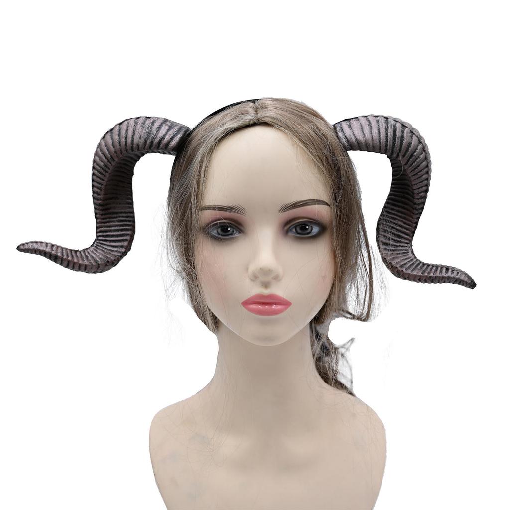Carnival Mouflon Horn Headband: Halloween Masquerade Costume Accessory