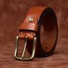Personality Trend Retro Old Concave Washed First Layer Cowhide Leather Belt Men'S Versatile Casual Jeans Belt