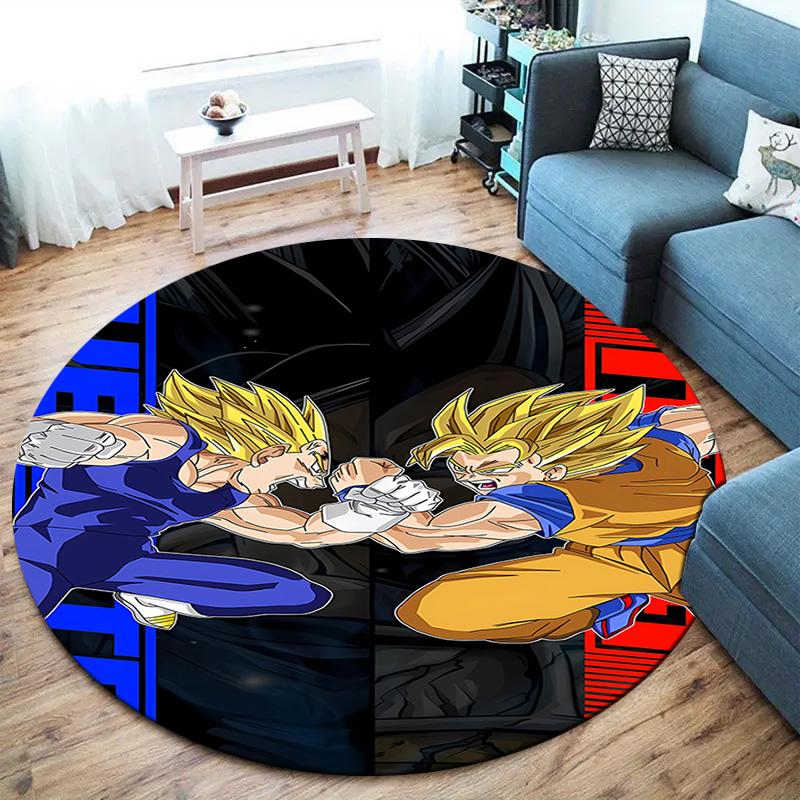 Dragon Ball Z Round Area Rug Carpet Rug For Living Room Bedroom Sofa Playroom Decor Nonslip Floor Mat
