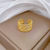 Real Gold Minimalist Fengsen Ring Opening Adjustable Simple Jewelry Japanese Ring Couple Ring