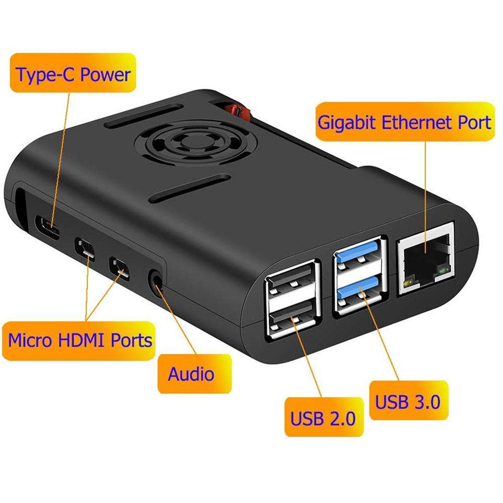 ASB Cooler for Raspberry Pi 4 Model B, Pi 4B, Pi 4 Heatsink with Cooling Fan Case Shell Cover