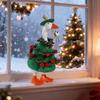 Christmas Goose Outfit Funny Green Porch Goose Costume with Hat for 23" Goose Statue