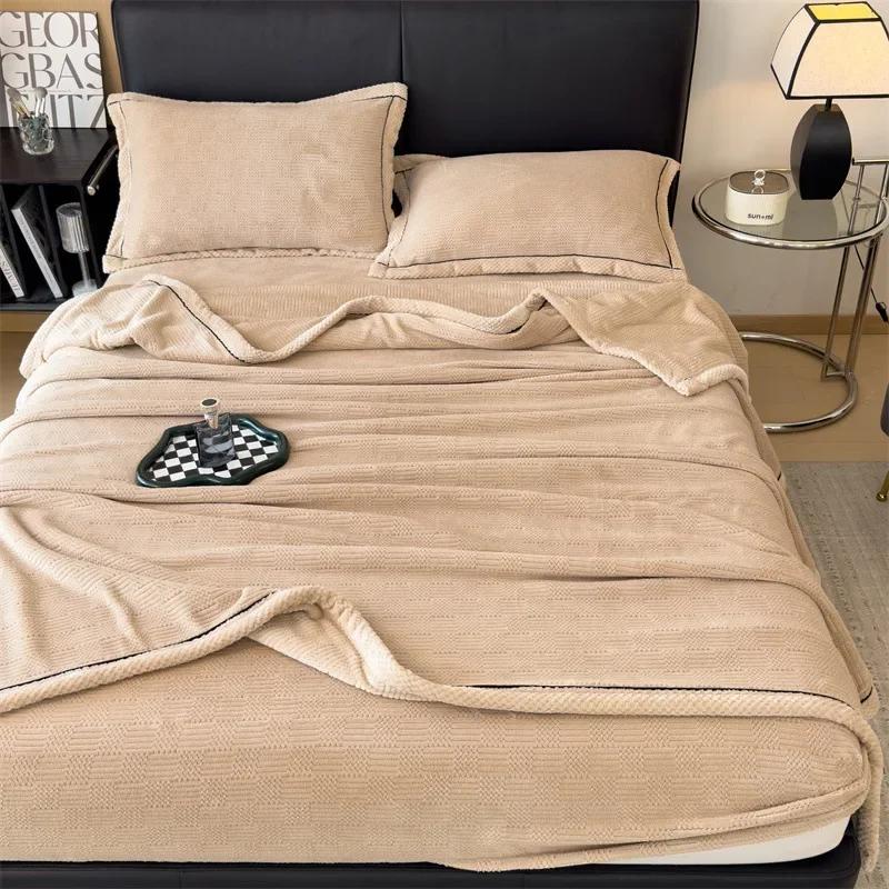 Geschnitzte Samtdecke Herbst Winter Warm Sofa Decke Weich Bequem Wärme Bettdecken Überwurf Flauschig Atmungsaktiv Bettwäsche