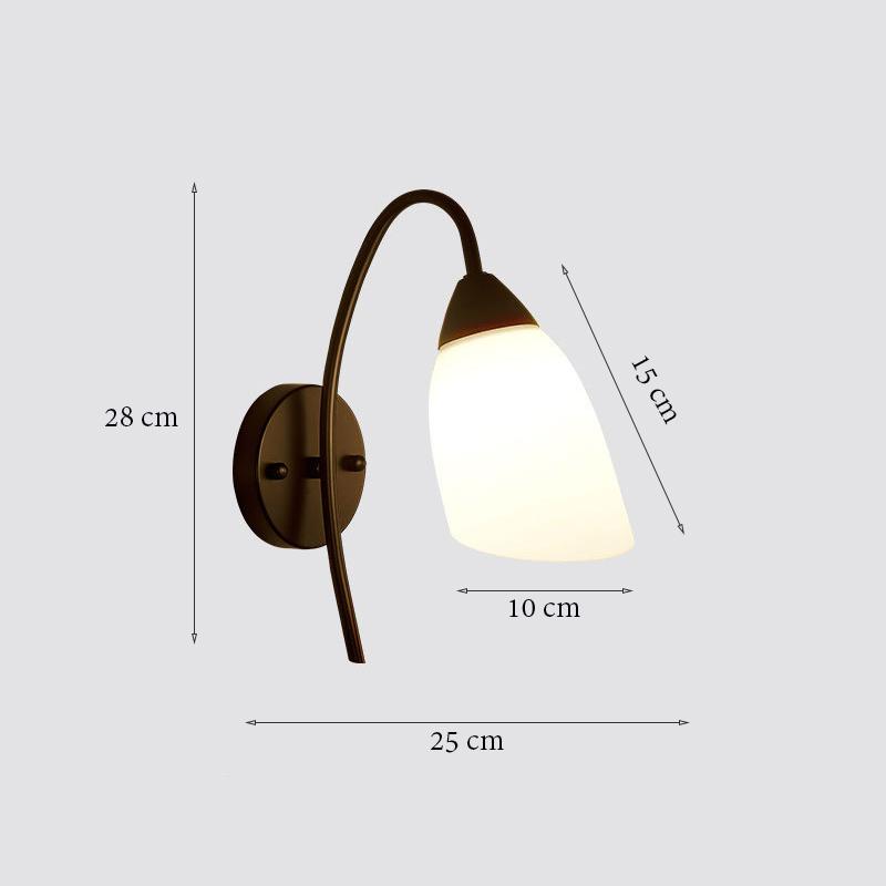 LED Schwarze Wandleuchte Glasschirm Eisen Nachttisch Leseleuchte Flur Gang Treppe Oben Unten Montiert Moderne Wandleuchte Wandleuchten