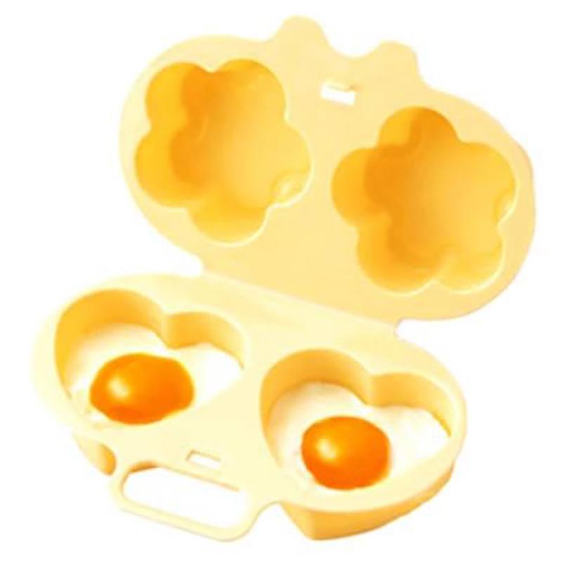 Mikrovlnný napařovač vajec (Květina + Srdce) Napařovací forma na vejce Forma na vařená vejce Mini Snídaně