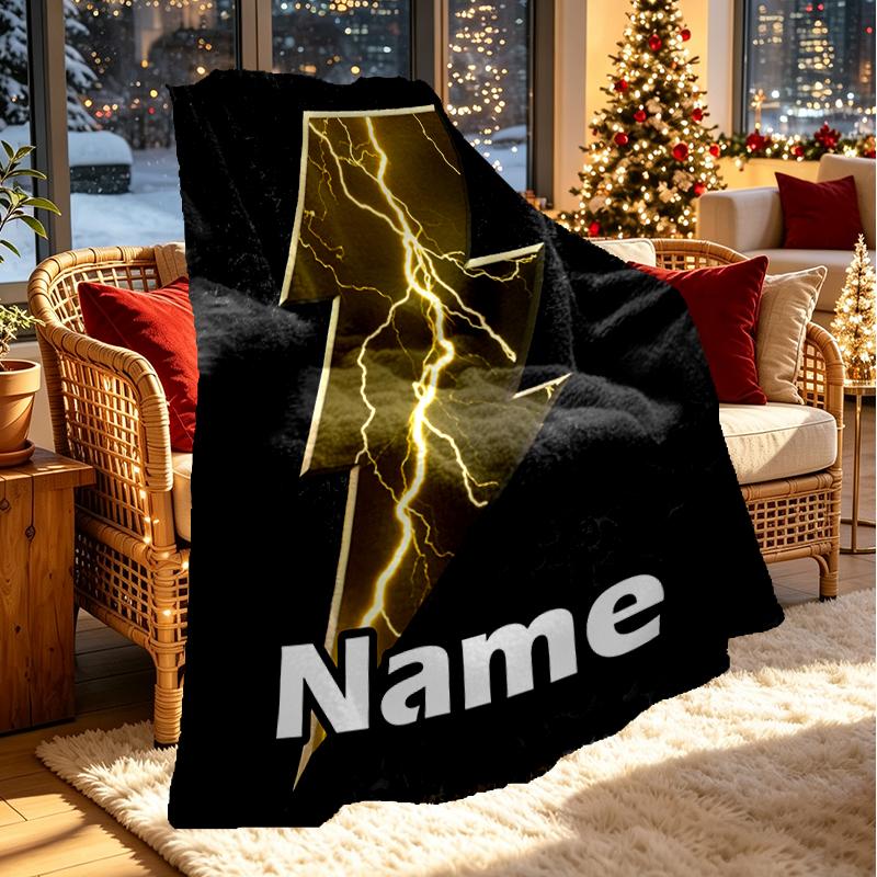 Custom Name Personalized Black Adam Print Blanket, Home Decor, Bedroom, Sofa, Camping, Couch, Gifts for Birthday Christmas