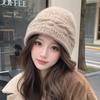 Autumn and winter new acrylic fiber knitted warm and comfortable wool hat women's daily commuting versatile face small temperament stacking hat
