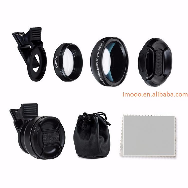 Factory Price 2 in 1 Mobile Camera Lens with Clip 0.45X Wide Angle 12.5X Macro Professional HD Cell Phone Phone Camera Lens