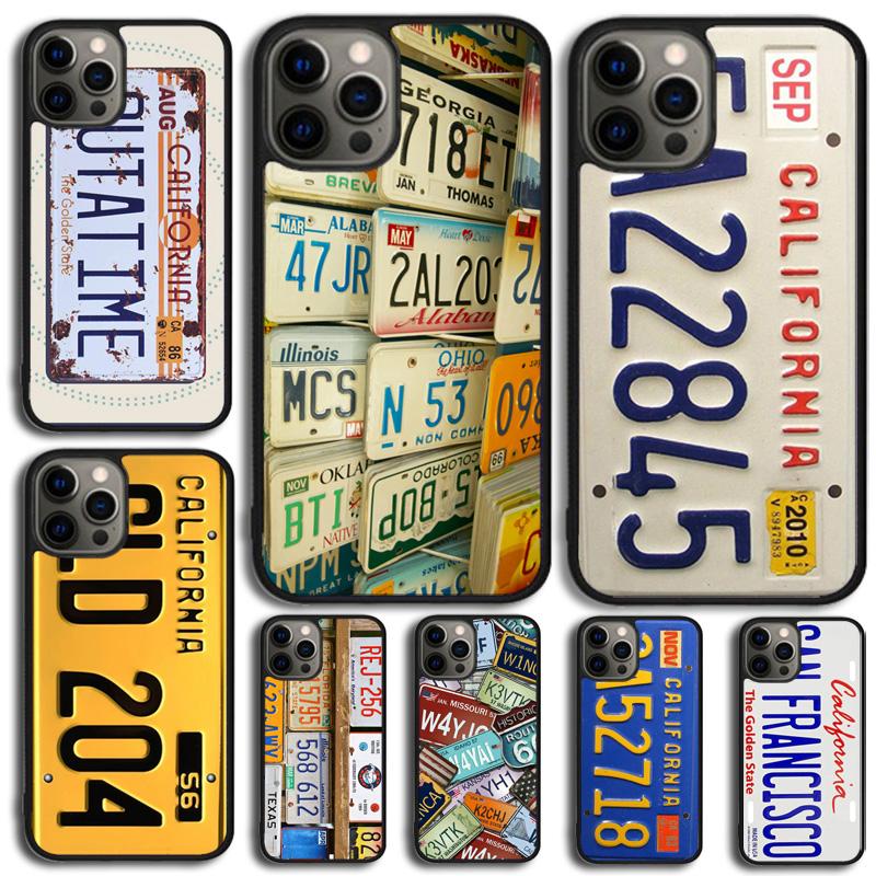 LICENSE NUMBER PLATES Phone Case Cover For iPhone 17 Air 13 15 Pro Max 16 14 Plus 12 11 Apple Max Coque