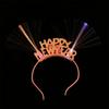 Plastic 2024 Happy New Year Headband LED Glow New Year Headdress LED Glow Headpiece  New Year Gift
