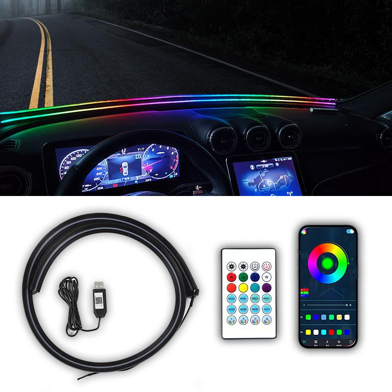 Symphony Front Gear Sound Insulation Strip, Ambient Light, Free Wiring App Control, Modification Light, Car Decoration Light Strip