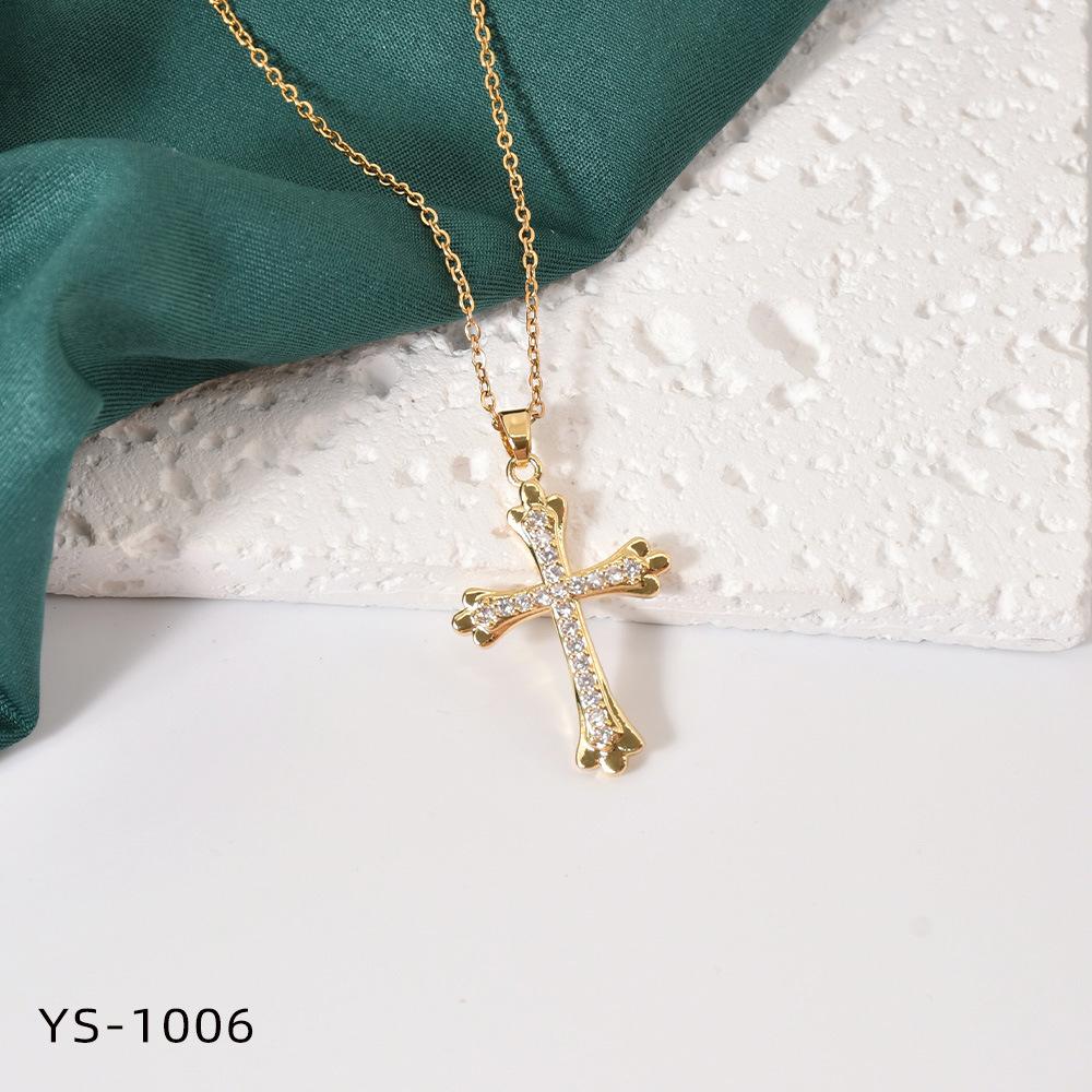 Fashion Trendy Titanium Steel Cross Necklace Women Luxury Versatile Accessory