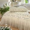 French Princess Wind Milk Fleece 4Pcs Set Winter Thickened Coral Fleece Cut Flower Bed Cover Quilt Cover 4