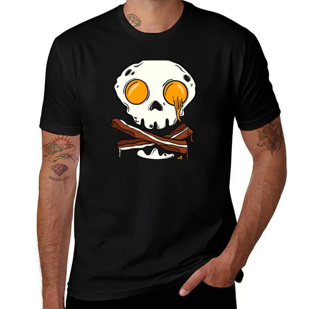 Bacon And Eggs Skull And Crossbones Breakfast Lover Tshirt Quick Dry Fishing Tshirt