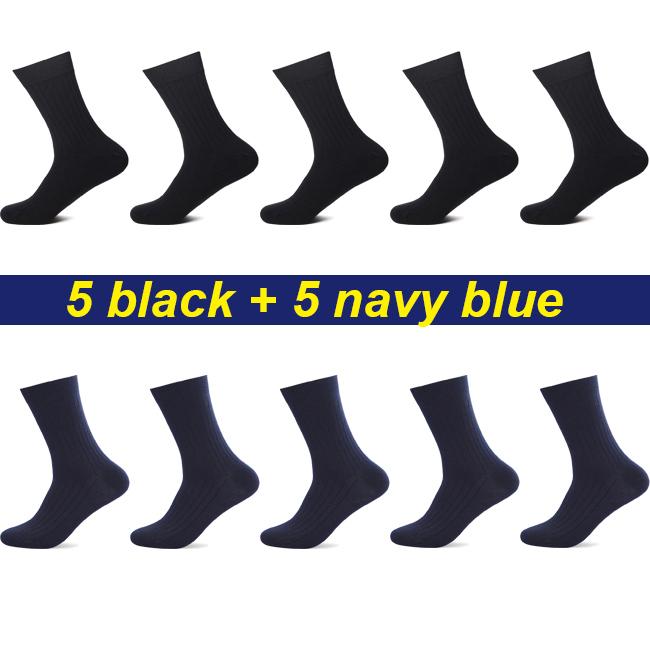 10 Paar Nieuwe Herensokken Katoen Man Zwart Wit Zakelijk Casual Ademend Strepen Dubbele Naald Mannelijk Hoge Kwaliteit