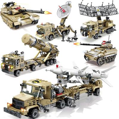 KAZI CN Military Vehicle Radar Missile Launcher Truck Tank Armour Army Model Building Blocks Sets Educational Toys For Childrens